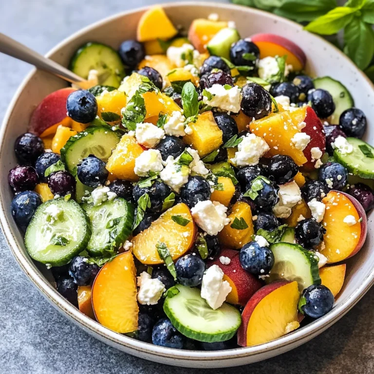 Blueberry Peach Feta Salad