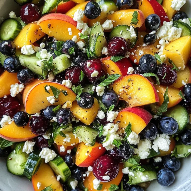 Blueberry Peach Feta Salad