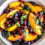 Honey Lime Basil Peach Fruit Salad