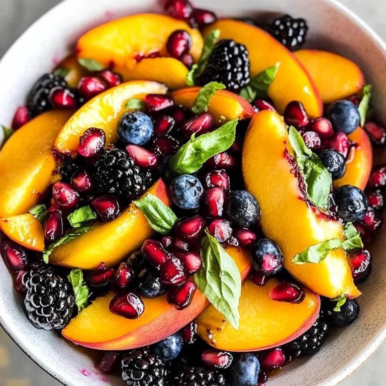 Honey Lime Basil Peach Fruit Salad