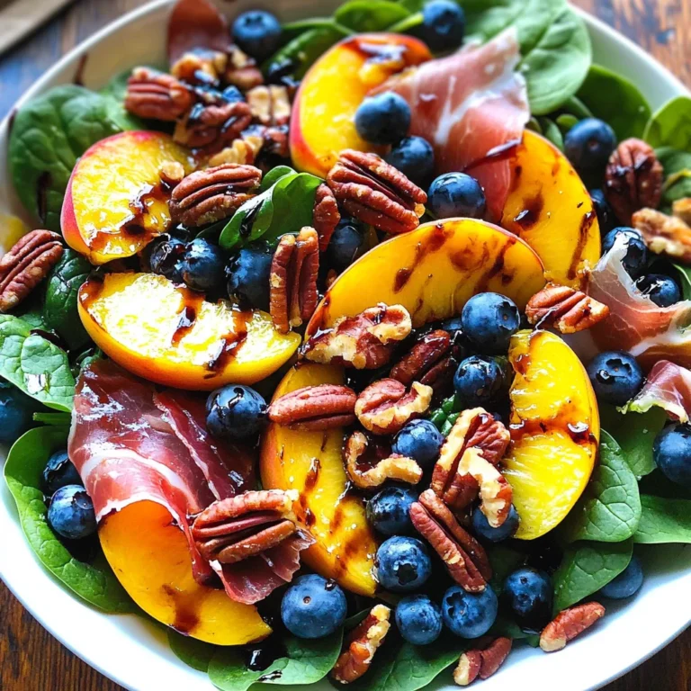 Peach Blueberry Spinach Salad