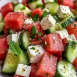 SIMPLE Watermelon + Cucumber + Feta Salad