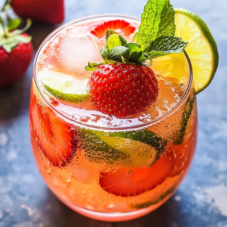 Strawberry Lime lemon juice Smash