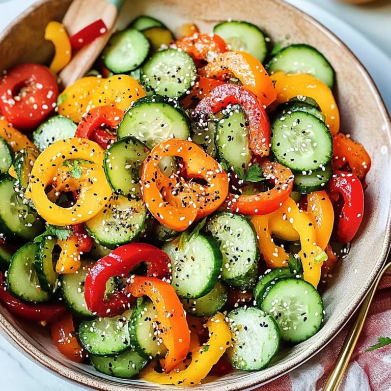 Viral TikTok Cucumber & Bell Pepper Salad
