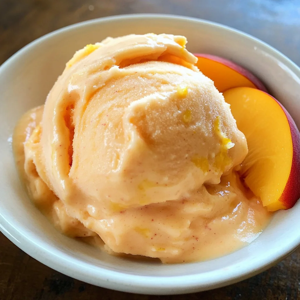 5-Minute Healthy Peach Frozen Yogurt