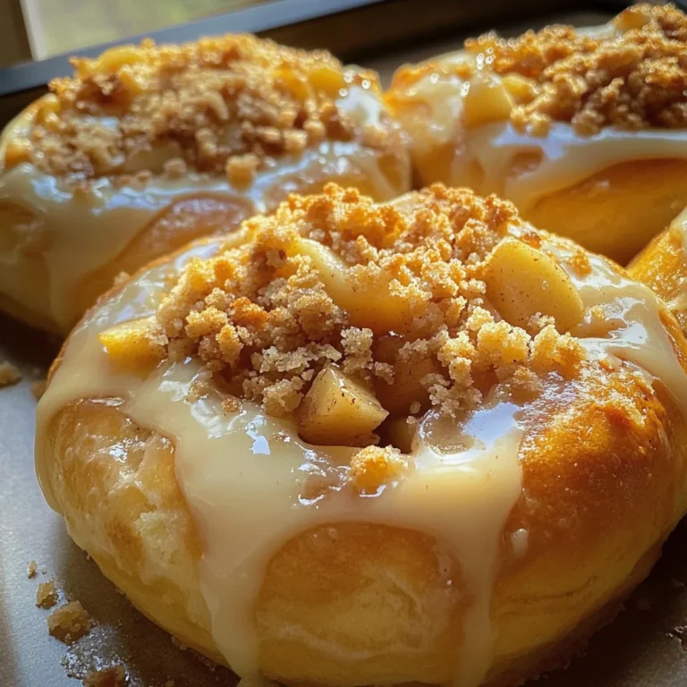 Apple Cheesecake Buns with Crumble Topping & Sweet Glaze