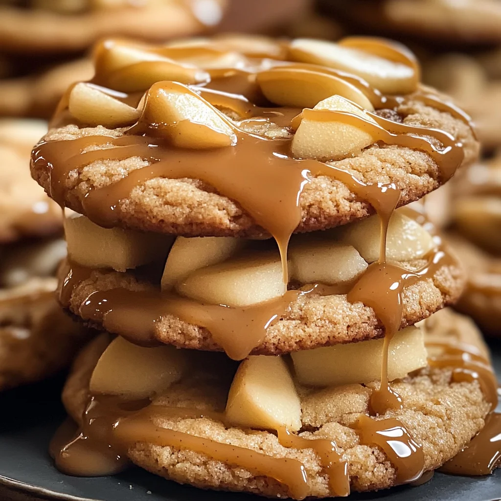 Caramel-Drizzled Apple Cinnamon Cookies