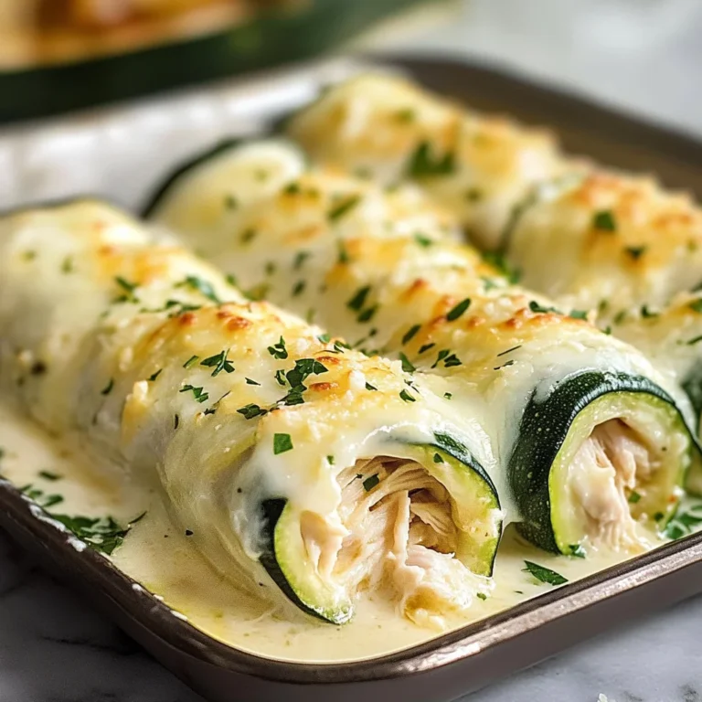 Chicken Alfredo Zucchini Roll Ups Recipe