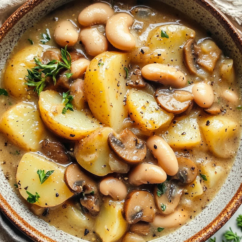 Cozy White Bean Mushroom Stew (Vegan)
