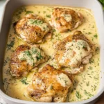 Creamy Oven Baked Chicken Thighs