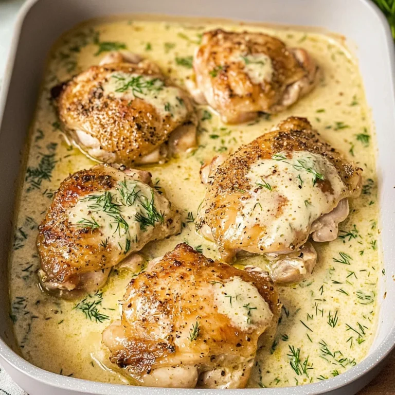 Creamy Oven Baked Chicken Thighs