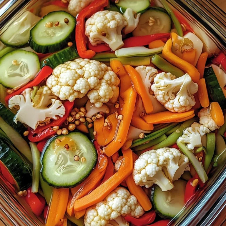 Crunchy Tangy Refrigerator Pickled Vegetables