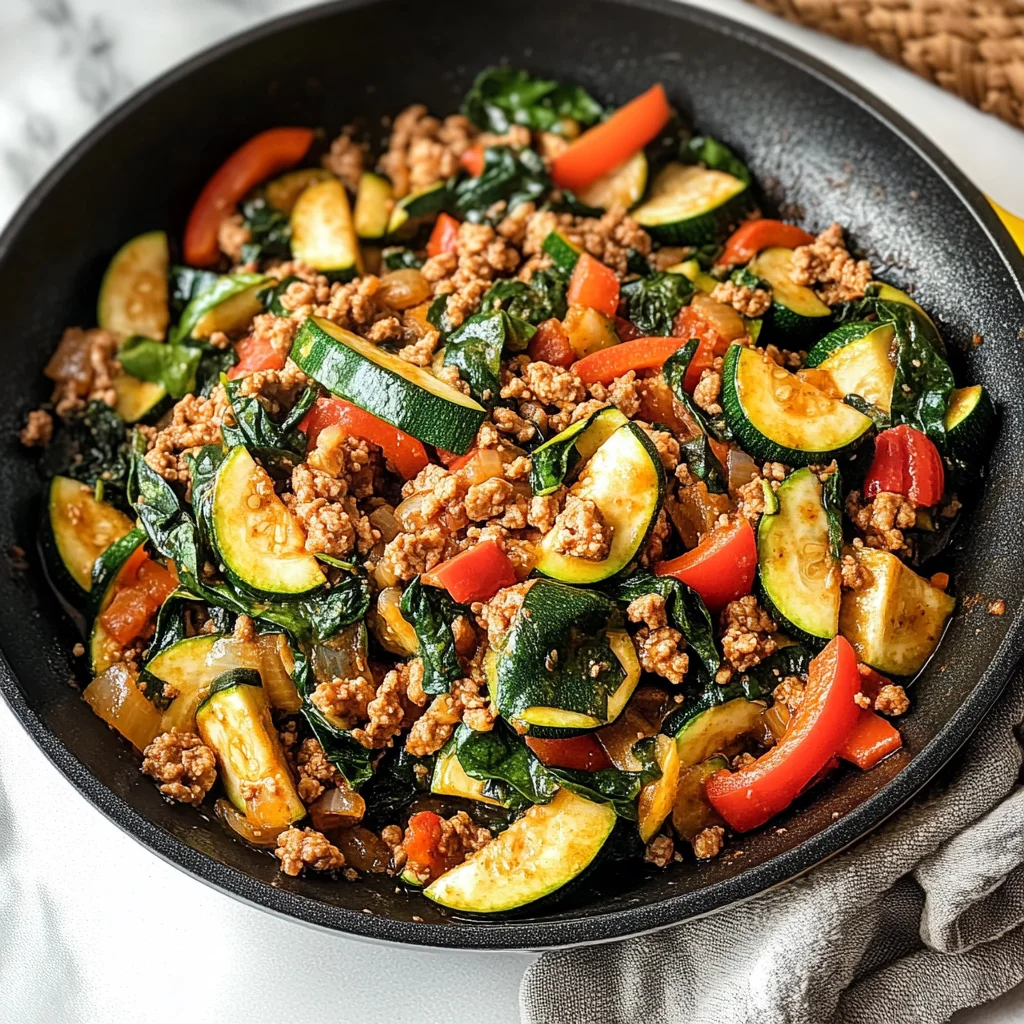 Easy Ground Turkey and Zucchini Skillet