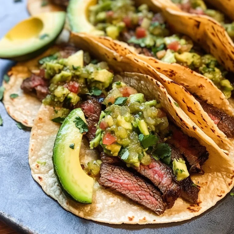 Grilled Steak Tacos with Avocado Salsa