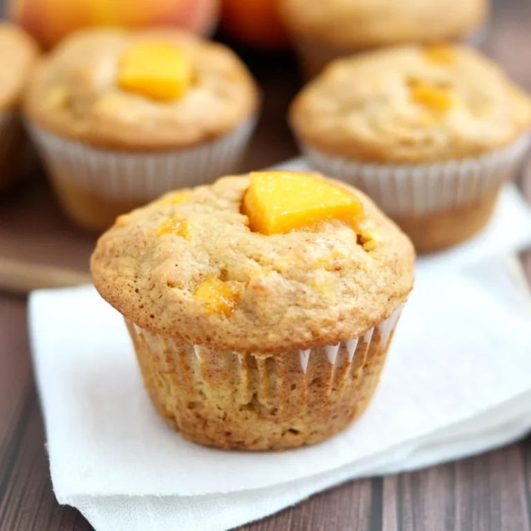 Healthy Honey Peach Muffins