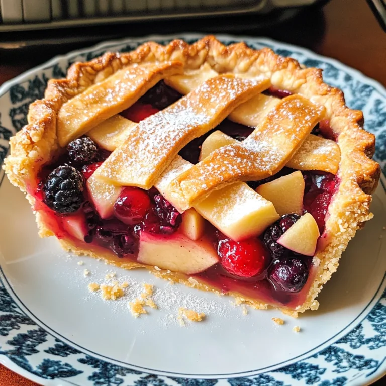 Mini Shortbread Pie with Berry & Apple Filling
