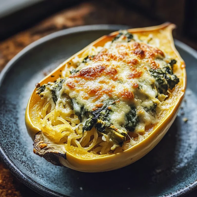 Spinach and Artichoke Stuffed Spaghetti Squash