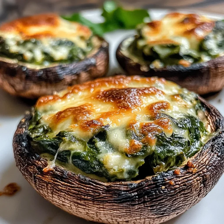 Spinach and Cheese Stuffed Portobello Mushroom