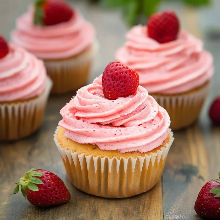 Strawberry Cupcakes with Strawberry Buttercream Frosting