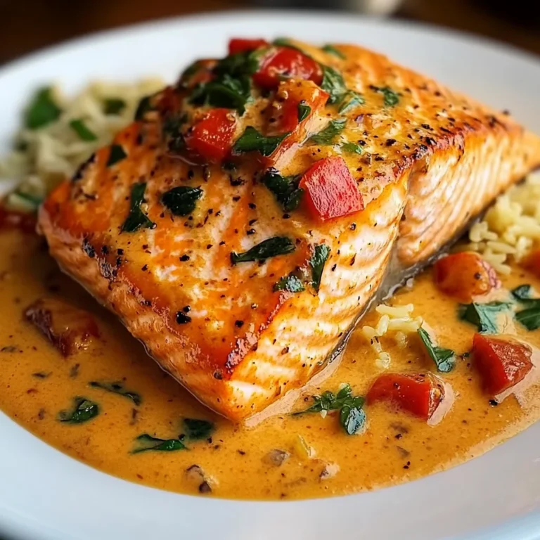 Creamy Roasted Red Pepper Salmon Recipe - Delicious & Easy