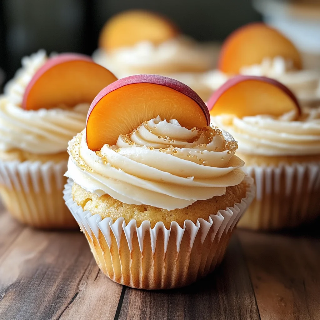 Honey Peach Cream Cheese Cupcakes