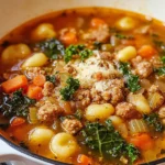 Italian Vegetable Soup with Spicy Sausage