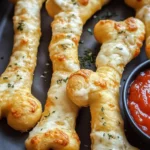 Cheesy Halloween Breadstick Bones