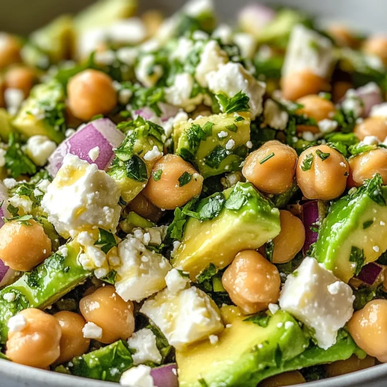 Chickpea Feta Avocado Salad