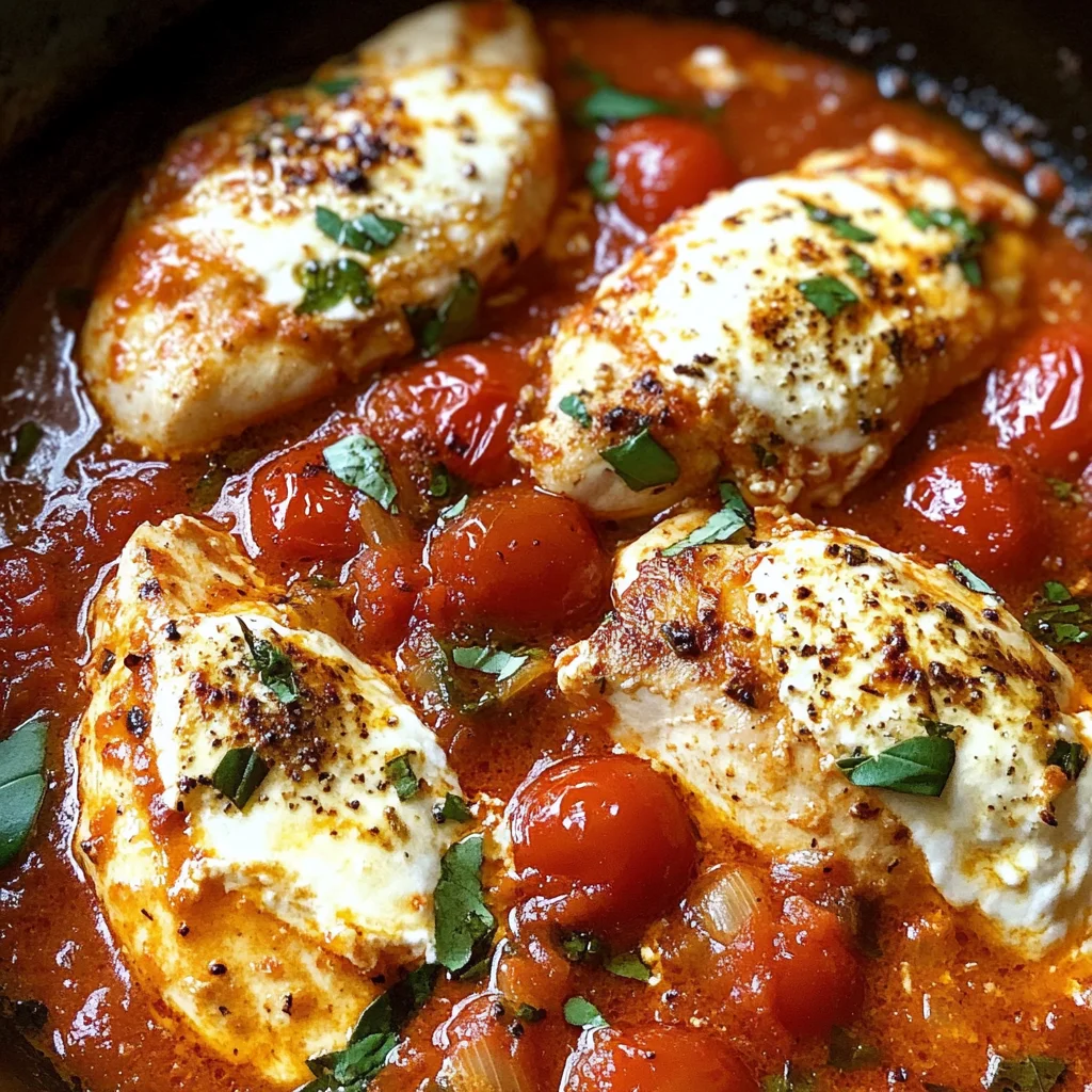 Garlic Tomato Chicken with Mozzarella