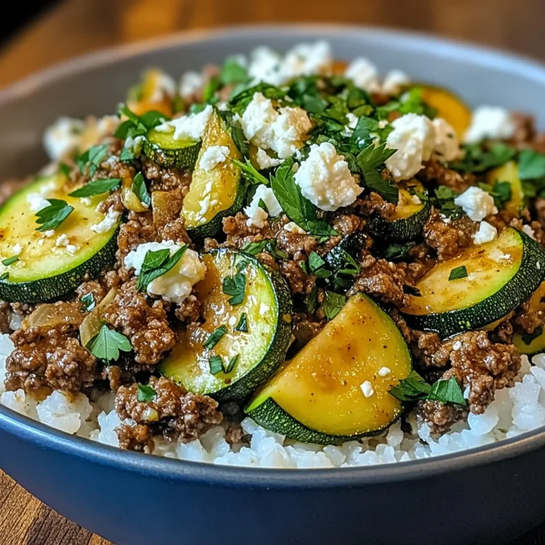 Greek-Style Beef and Zucchini Rice Bowl