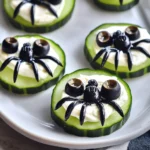 Keto Spider Cucumber Appetizer Bites