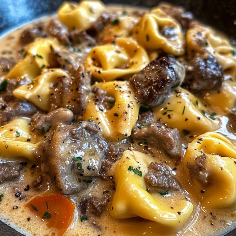 Cheesesteak Tortellini in Creamy Provolone Sauce