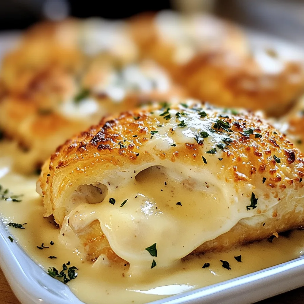 Chicken Pillows with Creamy Parmesan Sauce