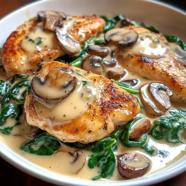 Creamy Chicken with Spinach and Mushrooms