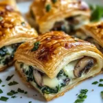 Creamy Mushroom & Spinach Stuffed Pastry Bites