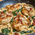 Creamy Tuscan Chicken with Orzo