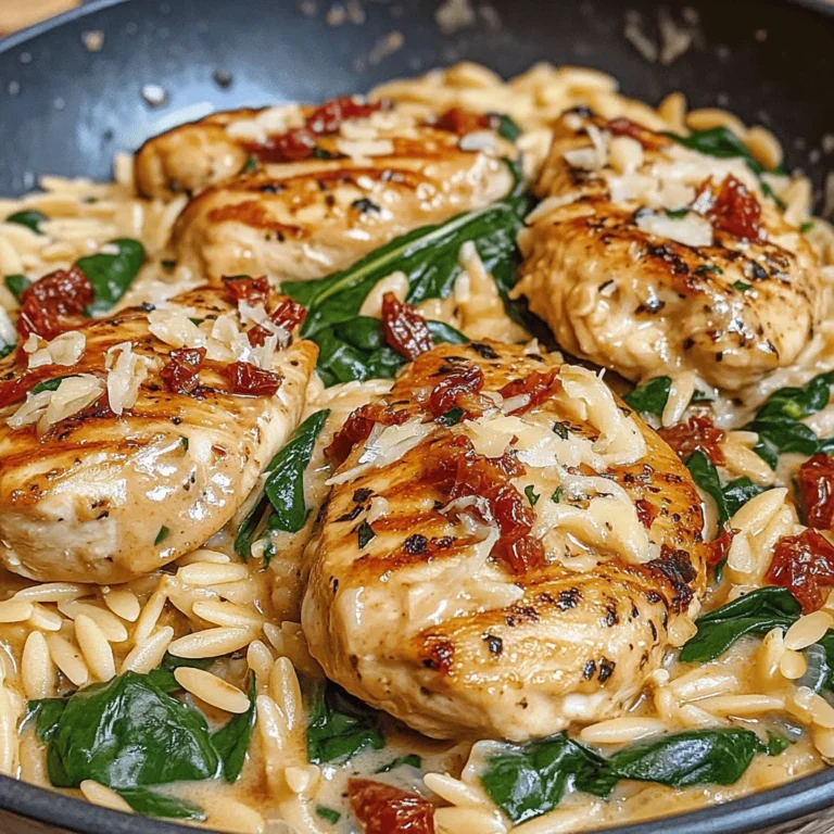 Creamy Tuscan Chicken with Orzo