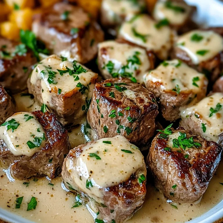Garlic Butter Steak Bites with a Rich Parmesan Cream Sauce