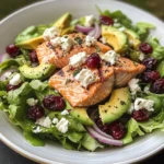 Grilled Salmon & Avocado Salad with Cranberries and Feta