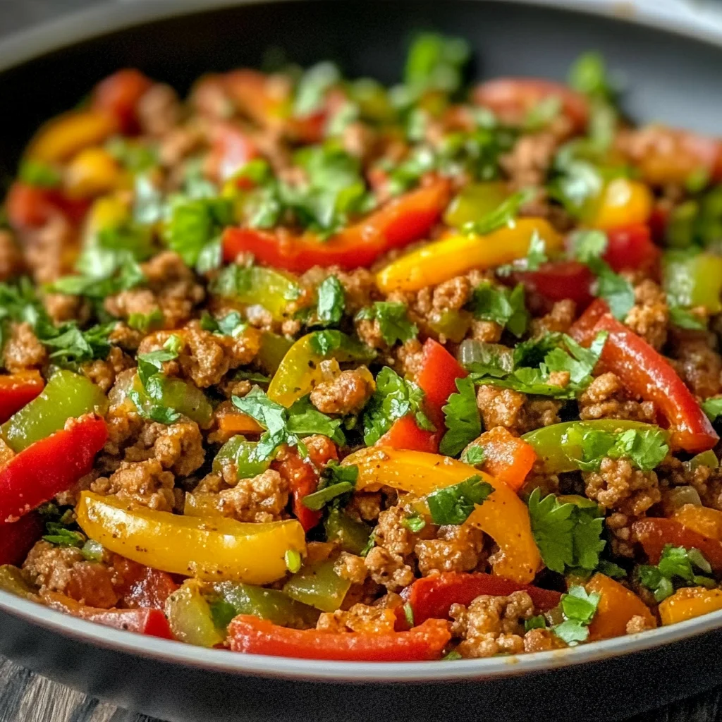 Ground Turkey and Bell Pepper Skillet
