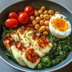 Halloumi & Chickpea Power Bowl with Soft-Boiled Egg