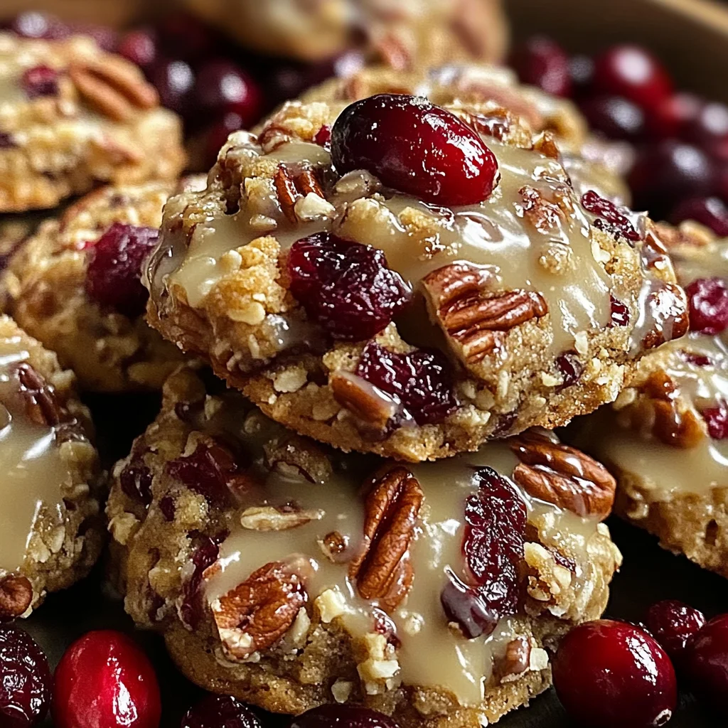 No-Bake Cranberry Pecan Praline Cookies
