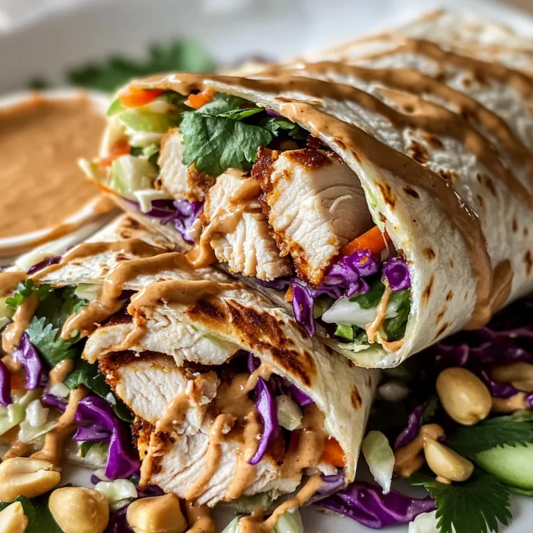 Thai Peanut Chicken Wraps