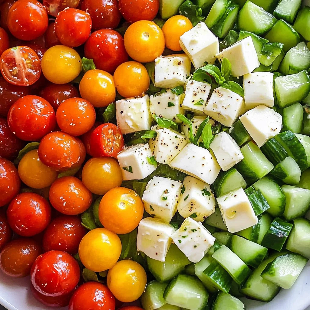 Tomato Cucumber Mozzarella Salad